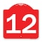 Signmission Designer Series Sign-Sign W/ Number 12, Red & White Aluminum Sign, 18" x 18", RW-1818-22910 A-DES-RW-1818-22910 - alternate 1